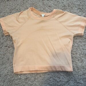 lululemon athletica Peach Short Sleeve Crop Tee